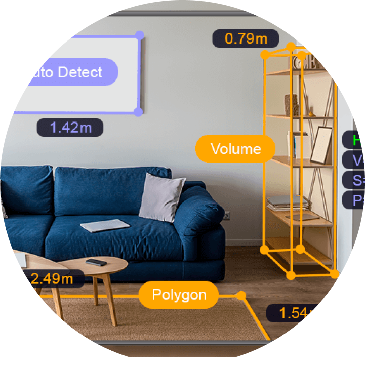 AR ruler app measuring a real-world distance