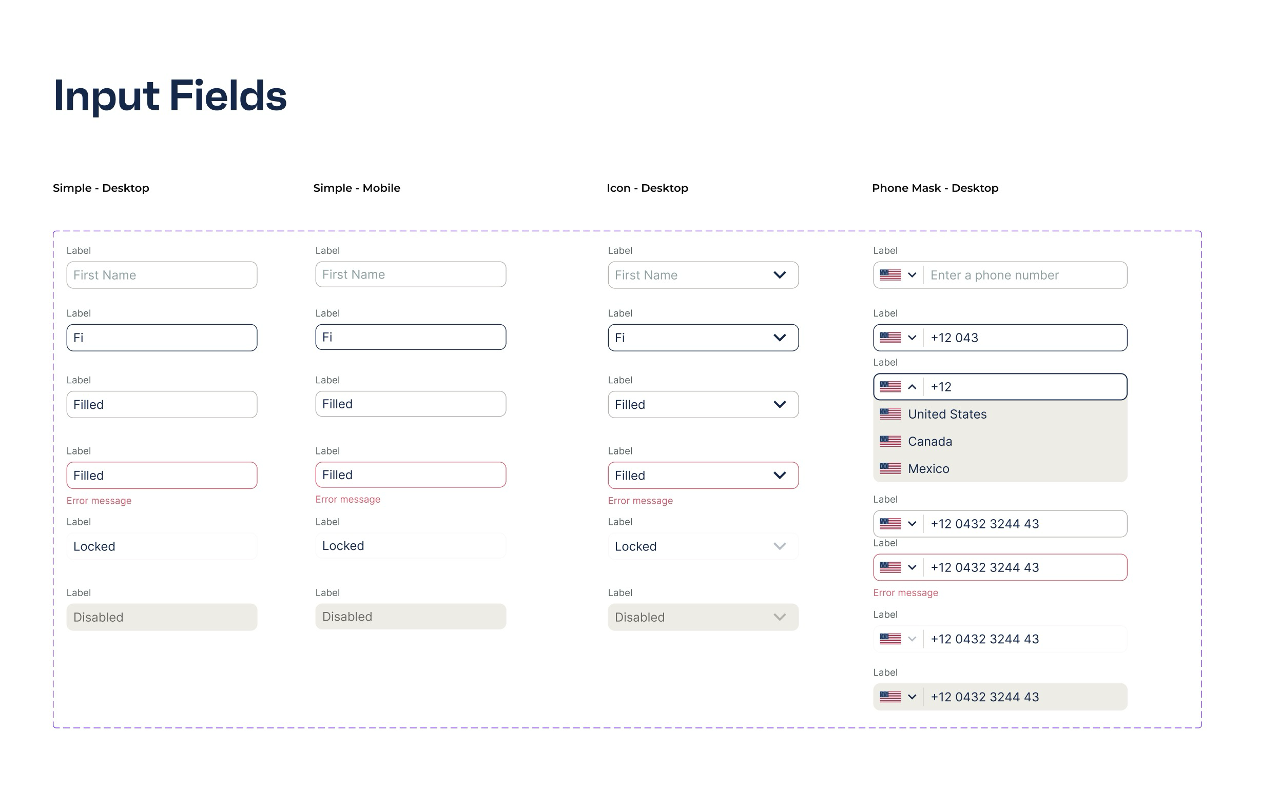 Button component variants
