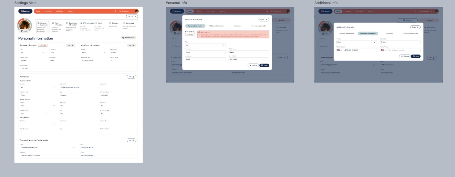 Settings screen