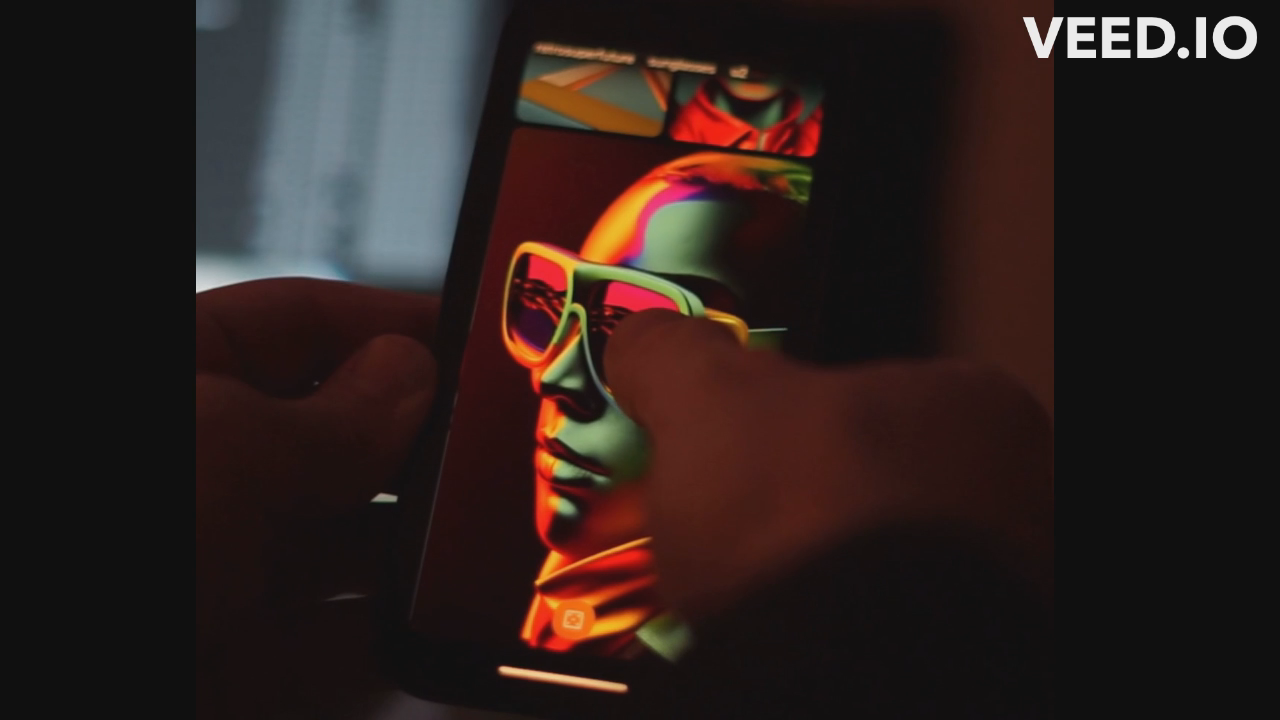 Screen demo of the semantic-select prototype, long-pressing on a pair of AI-generated sunglasses